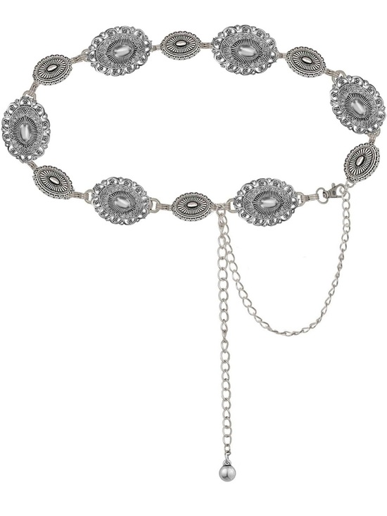 Anthropologie Accessories - Western Bohemian Silver Concho Link Belt
